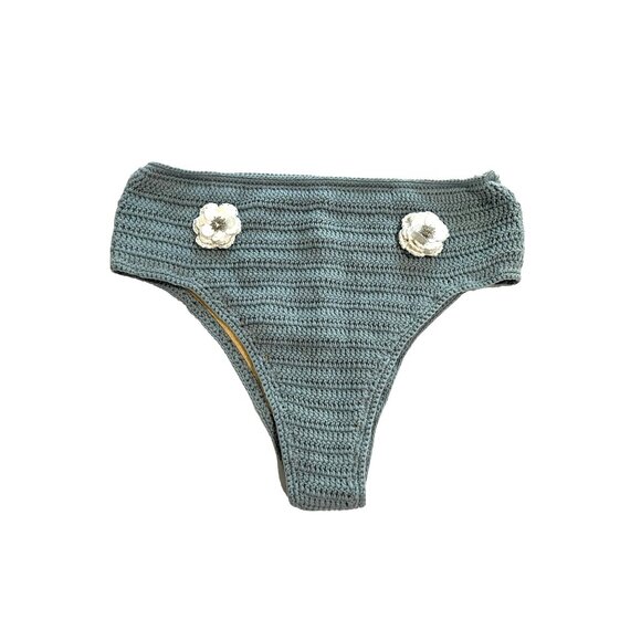 Maiyo Crochet Bikini Bottoms in Blue - Picture 1 of 4
